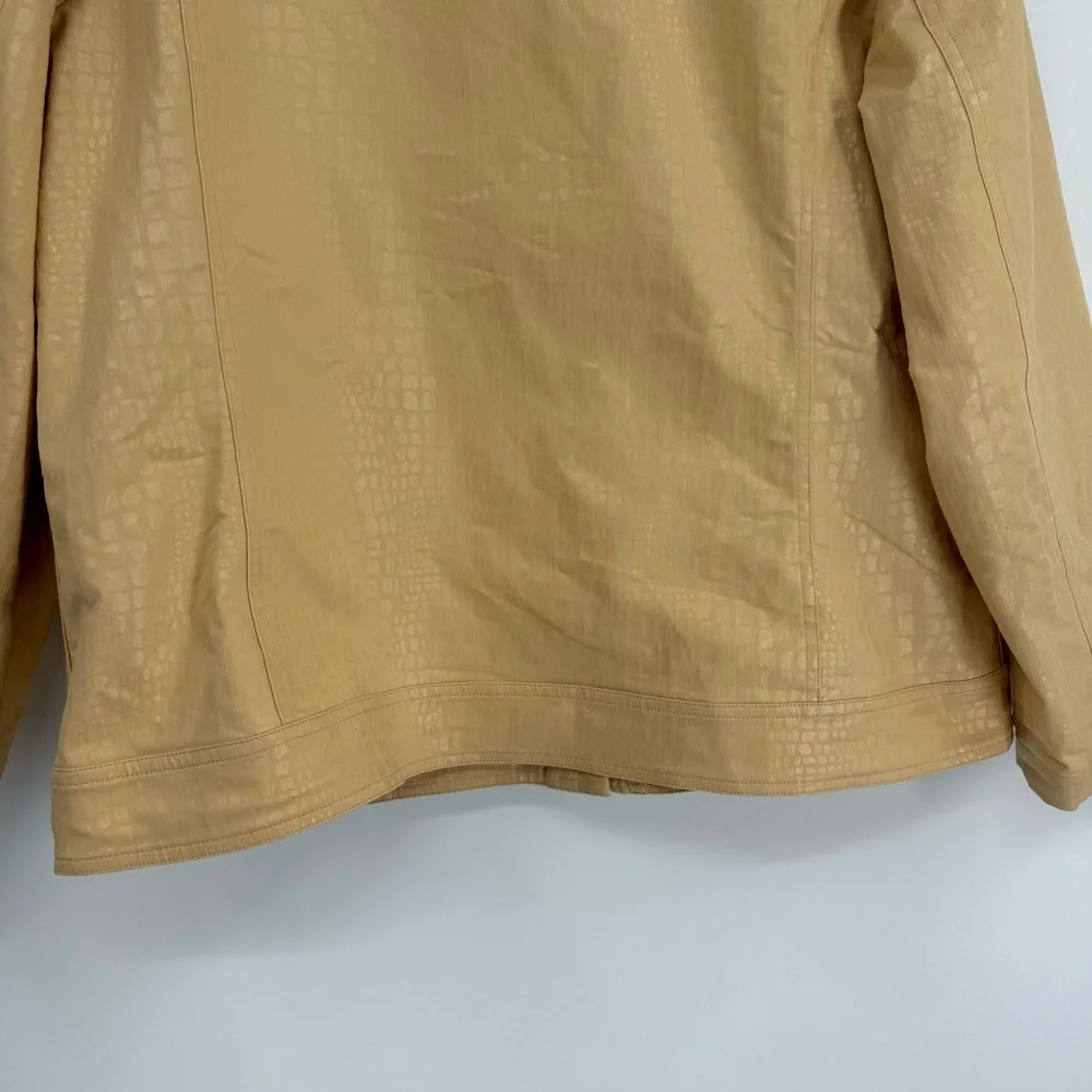 Chico's Women's Size 3 (XL) Jacket Full Zip Leather-look Butter-yellow Coat - Picture 6 of 7